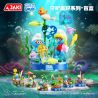 JAKI HK326 Xếp hình lắp ráp ghép mô hình Smurfs bảo vệ vẻ đẹp 7 Phong cách: Happy Consemble, Dancing With Butterfly, quan sát cây xanh, đi lang thang dưới biển, trục vớt hồ, bảo vệ san hô, bảo vệ vẻ đẹp