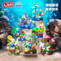 JAKI HK326 Xếp hình lắp ráp ghép mô hình Smurfs bảo vệ vẻ đẹp 7 Phong cách: Happy Consemble, Dancing With Butterfly, quan sát cây xanh, đi lang thang dưới biển, trục vớt hồ, bảo vệ san hô, bảo vệ vẻ đẹp