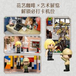 Pantasy 85032 Xếp hình lắp ráp ghép mô hình Nhà cà phê ngôn ngữ hoa