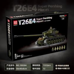 QUANGUAN 100304 T26E4 Super Pershing Pilot #1 Xếp hình lắp ráp ghép mô hình Xe thử nghiệm số 1
