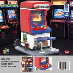 ZHEGAO 662052 Arcadehall Xếp hình lắp ráp ghép mô hình Máy arcade retro