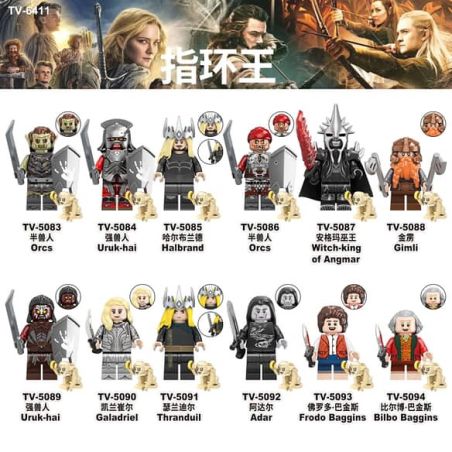 TV TV5083 TV TV5084 TV TV5085 TV TV5086 TV TV5088 TV TV5089 TV TV5092 TV TV5093 TV TV5094 TV TV5090 TV TV5091 TV TV5087 TV TV6411 Xếp hình lắp ráp ghép mô hình Chúa tể của những chiếc nhẫn 12 con số