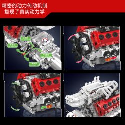 MouldKing 10210 V12 Naturally Aspirated Engine Xếp hình lắp ráp ghép mô hình Động cơ tự chữa V12