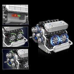 MouldKing 10213 BNW Car Engine Xếp hình lắp ráp ghép mô hình Động cơ ô tô BNW