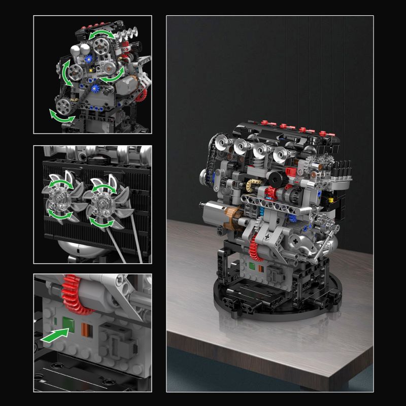 MouldKing 10234 VTEC Engine Xếp hình lắp ráp ghép mô hình Động cơ VTEC