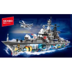 SEMBO 208134 Xếp hình lắp ráp ghép mô hình Sức mạnh tuyệt vời của đất nước: 956 Phiên bản phối cảnh khu trục khuất hiện đại