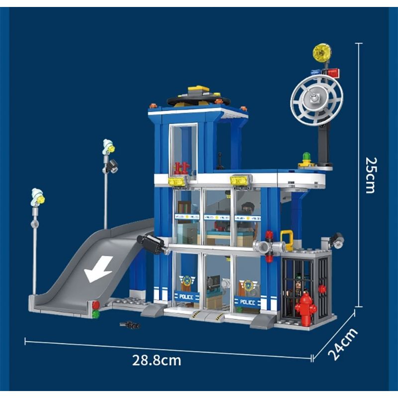 Forange FC3339 Xếp hình lắp ráp ghép mô hình Tòa nhà cảnh sát
