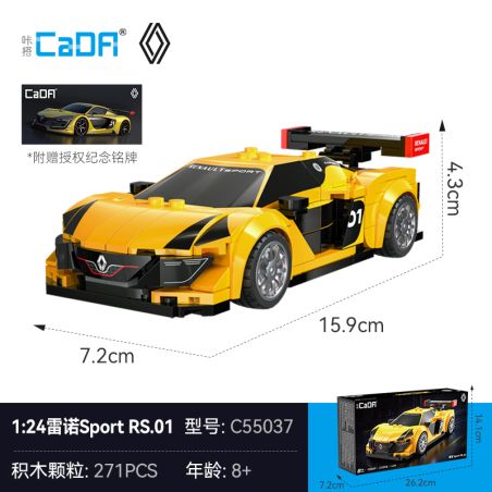 CaDA DoubleE C55037 Xếp hình lắp ráp ghép mô hình Renault Sport Rs.01 1:24