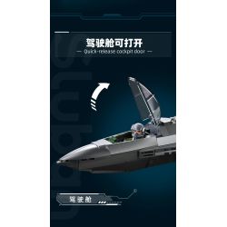 Sluban M38-B1587 J-50S Xếp hình lắp ráp ghép mô hình Khu vực chơi mô hình: Máy bay chiến đấu tàng hình thế hệ thứ sáu của J-50s 1:44