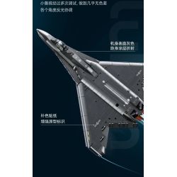 Sluban M38-B1587 J-50S Xếp hình lắp ráp ghép mô hình Khu vực chơi mô hình: Máy bay chiến đấu tàng hình thế hệ thứ sáu của J-50s 1:44