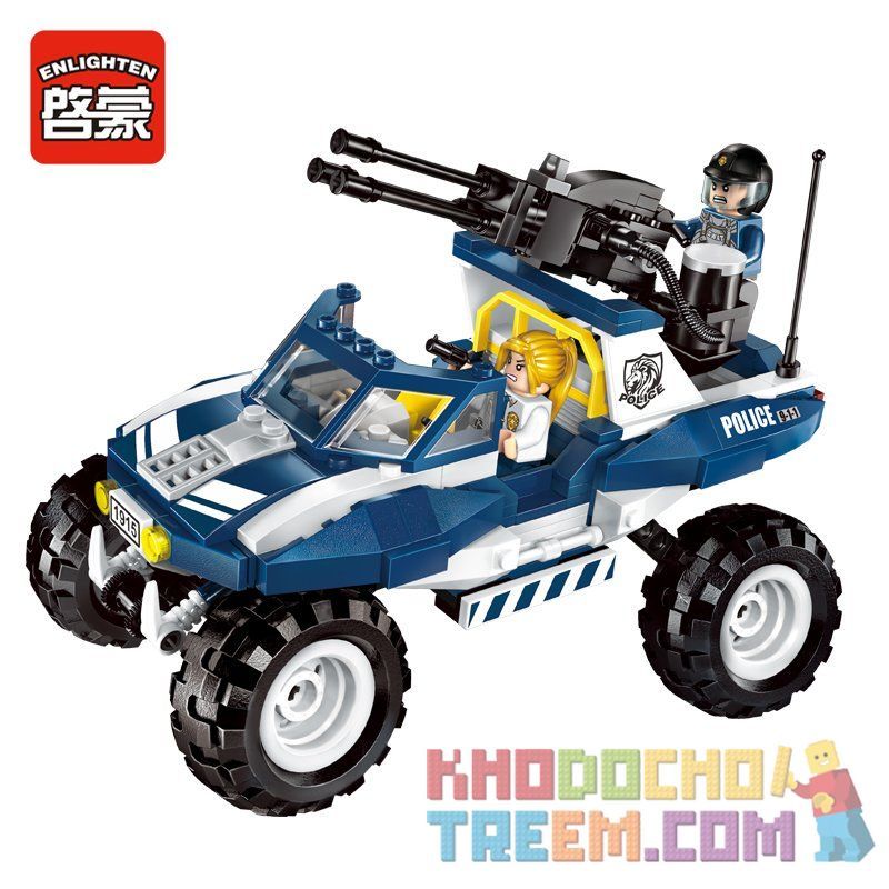 Enlighten 1915 Qman 1915 non  TẤN CÔNG TỘI PHẠM BAY BẰNG TÊN LỬA CÁ NHÂN bộ đồ chơi xếp lắp ráp ghép mô hình Police POLICE BATTLE FORCE Cảnh Sát 356 khối