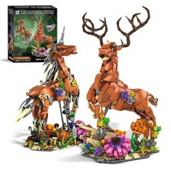 Mentojoy 8811 Fantastic Animals Xếp hình lắp ráp ghép mô hình Động vật tuyệt vời hai trong một con kỳ lân, hươu thần thánh