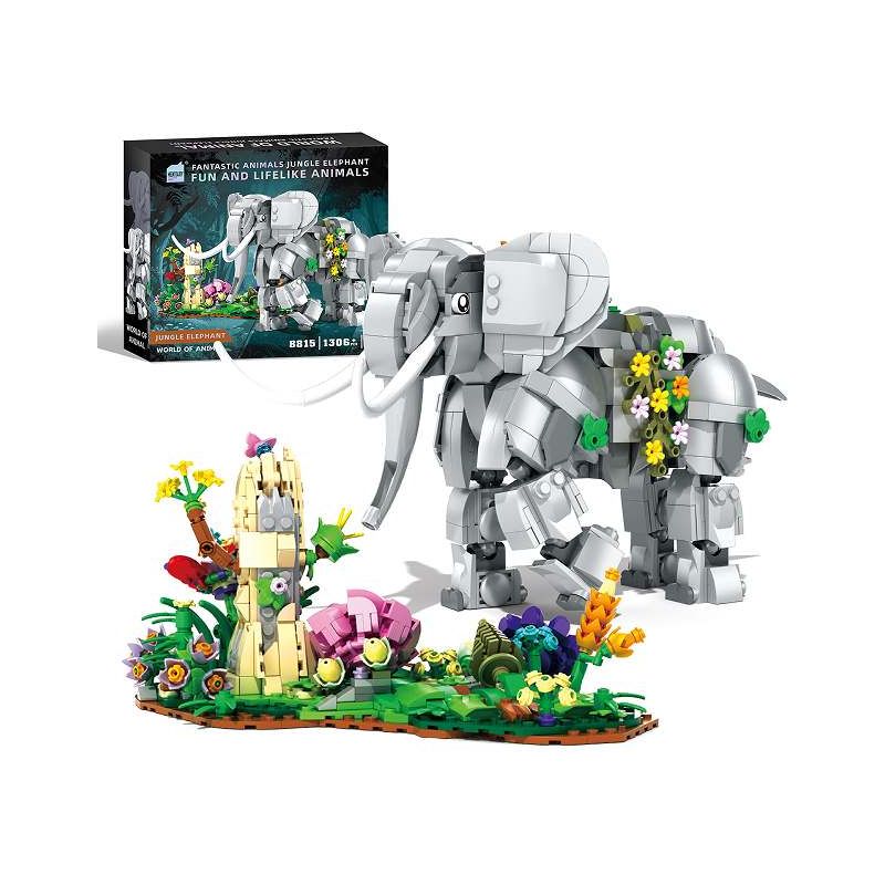 Mentojoy 8815 Fantastic Animal Elephant Xếp hình lắp ráp ghép mô hình Động vật tuyệt vời voi