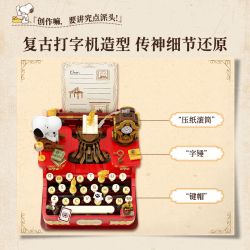 Pantasy 86917 Peanuts Xếp hình lắp ráp ghép mô hình máy đánh chữ snoopy