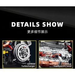 12GO 95008 Xếp hình lắp ráp ghép mô hình động cơ xe tăng hổ