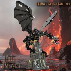 Xbert 66150 Xếp hình lắp ráp ghép mô hình Vua phù thủy rồng đen và thú cưỡi của ông ta