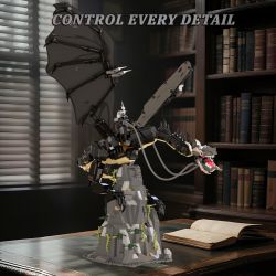 Xbert 66150 Xếp hình lắp ráp ghép mô hình Vua phù thủy rồng đen và thú cưỡi của ông ta