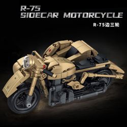 Le Yi 66090 R-75 Sidecar Motorcycle Xếp hình lắp ráp ghép mô hình Xe mô tô ba bánh R75