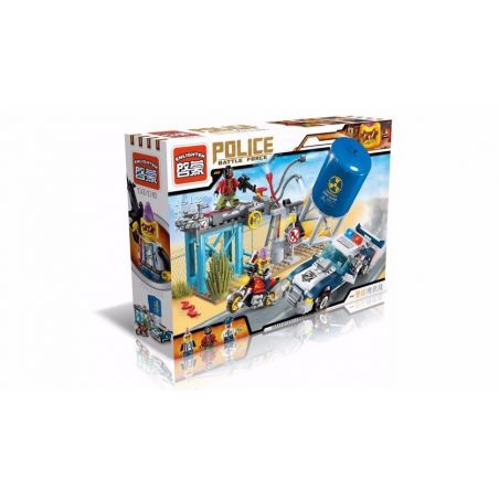 Enlighten 1913 Qman 1913 non  CẢNH SÁT ĐỌ SÚNG VỚI TOÁN CƯỚP bộ đồ chơi xếp lắp ráp ghép mô hình Police POLICE BATTLE FORCE 394 khối