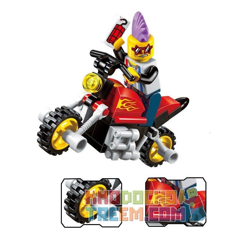 Enlighten 1913 Qman 1913 non  CẢNH SÁT ĐỌ SÚNG VỚI TOÁN CƯỚP bộ đồ chơi xếp lắp ráp ghép mô hình Police POLICE BATTLE FORCE 394 khối