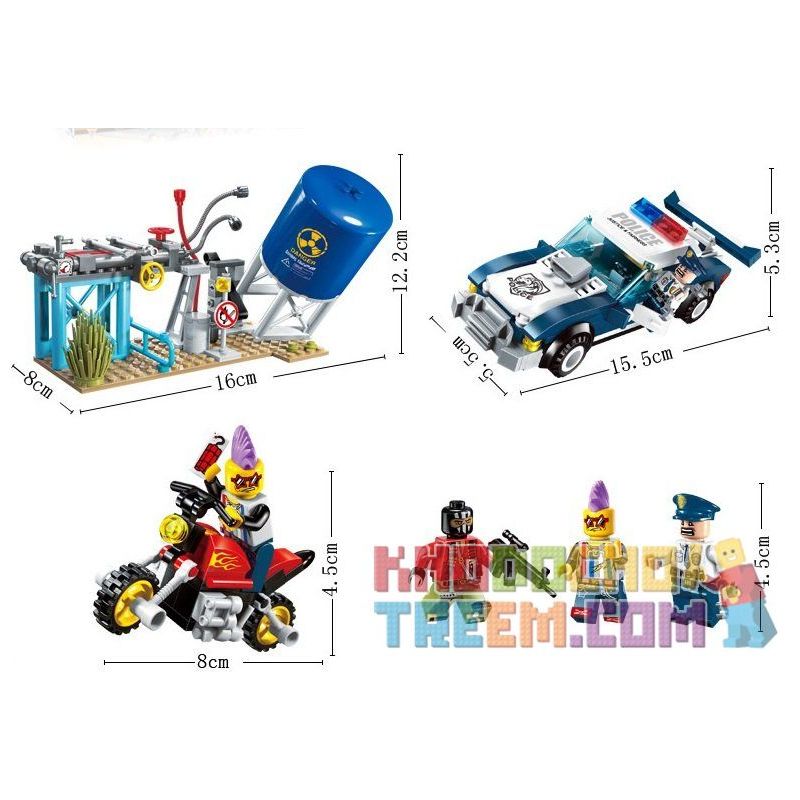 Enlighten 1913 Qman 1913 non  CẢNH SÁT ĐỌ SÚNG VỚI TOÁN CƯỚP bộ đồ chơi xếp lắp ráp ghép mô hình Police POLICE BATTLE FORCE 394 khối