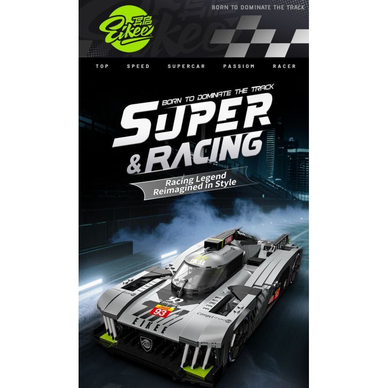 EIKEE Y26004 Xếp hình lắp ráp ghép mô hình Xe ô tô lưới BZ9X3 16