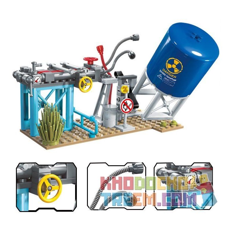 Enlighten 1913 Qman 1913 non  CẢNH SÁT ĐỌ SÚNG VỚI TOÁN CƯỚP bộ đồ chơi xếp lắp ráp ghép mô hình Police POLICE BATTLE FORCE 394 khối