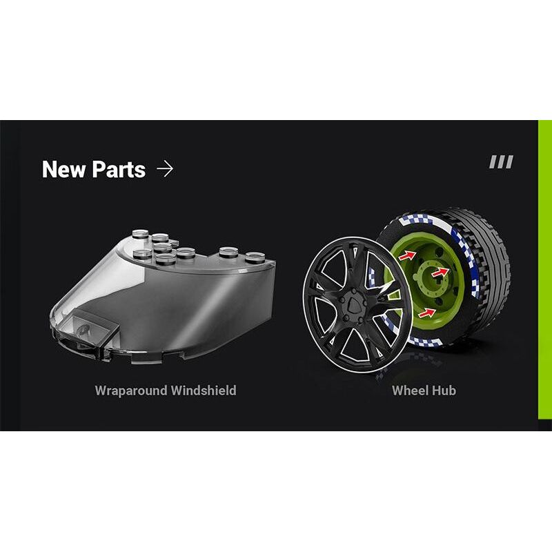 EIKEE Y26004 Xếp hình lắp ráp ghép mô hình Xe ô tô lưới BZ9X3 16