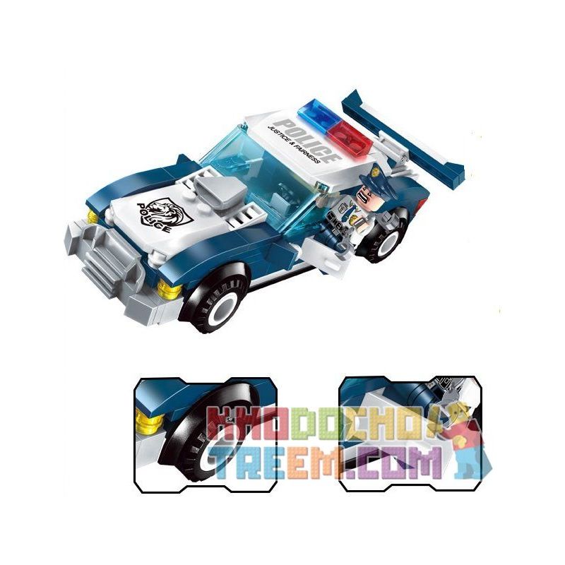 Enlighten 1913 Qman 1913 non  CẢNH SÁT ĐỌ SÚNG VỚI TOÁN CƯỚP bộ đồ chơi xếp lắp ráp ghép mô hình Police POLICE BATTLE FORCE 394 khối