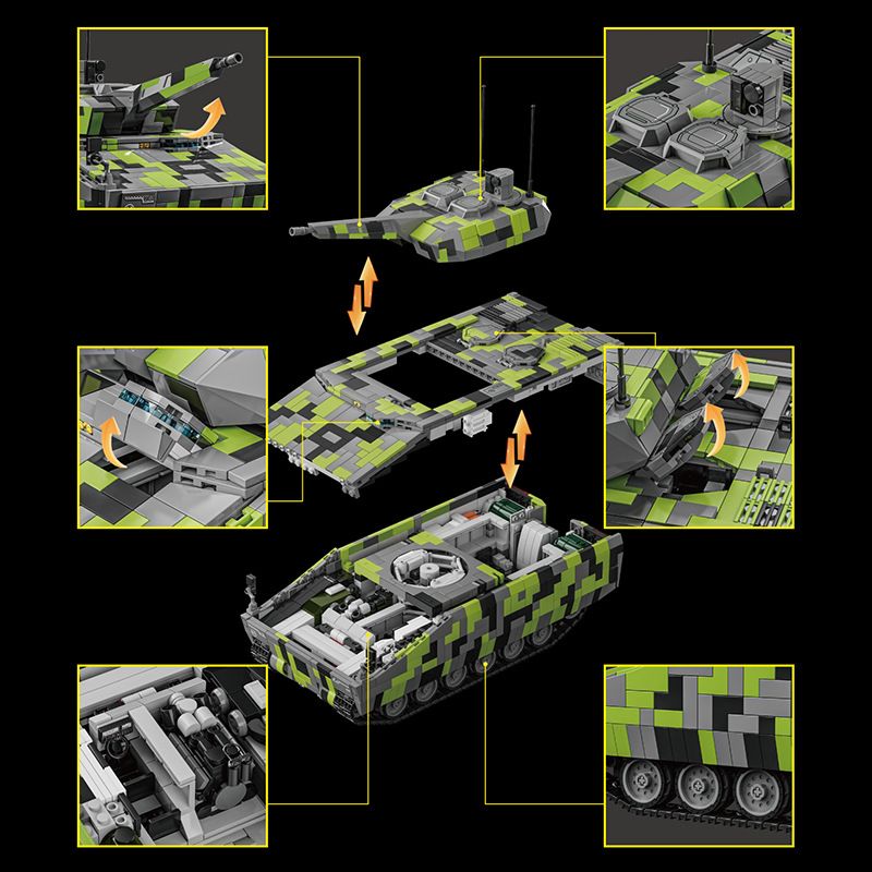 12GO 96011 KF-41 Lynx IFV Xếp hình lắp ráp ghép mô hình Xe chiến đấu bộ binh KF41 Lynx Lynx