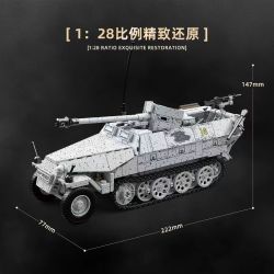 QUANGUAN 100319 Xếp hình lắp ráp ghép mô hình Sd.Kfz.251 22 Xe bọc thép nửa bánh 1:28