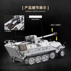 QUANGUAN 100319 Xếp hình lắp ráp ghép mô hình Sd.Kfz.251 22 Xe bọc thép nửa bánh 1:28