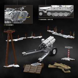 QUANGUAN 100319 Xếp hình lắp ráp ghép mô hình Sd.Kfz.251 22 Xe bọc thép nửa bánh 1:28