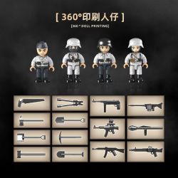 QUANGUAN 100319 Xếp hình lắp ráp ghép mô hình Sd.Kfz.251 22 Xe bọc thép nửa bánh 1:28