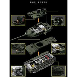 12GO 96012 Leopard 2A8 Xếp hình lắp ráp ghép mô hình Xe tăng chiến đấu chủ lực Leopard 2A8