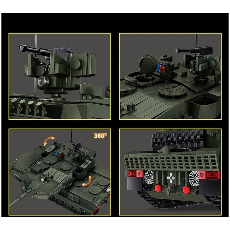 12GO 96012 Leopard 2A8 Xếp hình lắp ráp ghép mô hình Xe tăng chiến đấu chủ lực Leopard 2A8