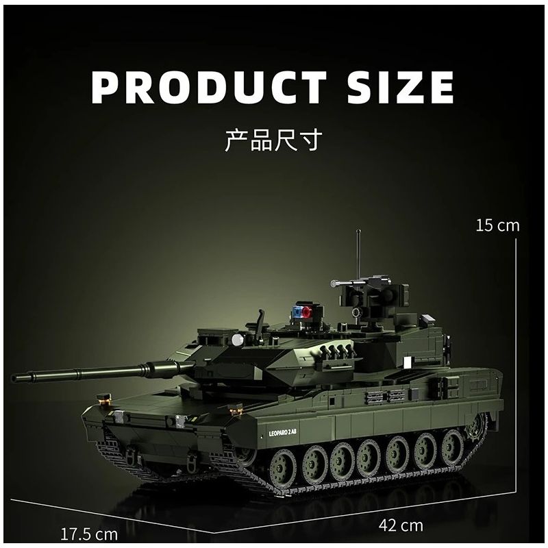 12GO 96012 Leopard 2A8 Xếp hình lắp ráp ghép mô hình Xe tăng chiến đấu chủ lực Leopard 2A8