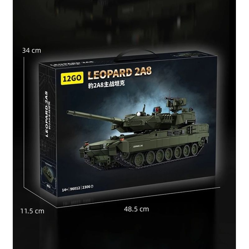 12GO 96012 Leopard 2A8 Xếp hình lắp ráp ghép mô hình Xe tăng chiến đấu chủ lực Leopard 2A8