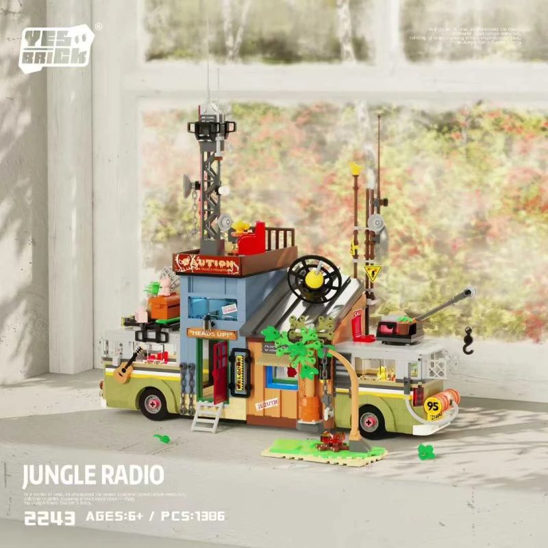 Weile Chuangxiang 2243 Jungle Radio Xếp hình lắp ráp ghép mô hình đài phát thanh rừng
