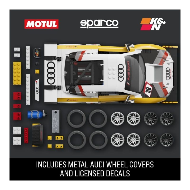 Mattel Brick Shop JFT18 Hot Wheels ‘15 Audi R8 Lms Xếp hình lắp ráp ghép mô hình Elite Hot Wheels Audi R8 LMS (15 mẫu) 1:16