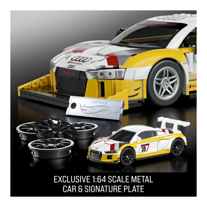 Mattel Brick Shop JFT18 Hot Wheels ‘15 Audi R8 Lms Xếp hình lắp ráp ghép mô hình Elite Hot Wheels Audi R8 LMS (15 mẫu) 1:16