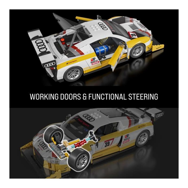 Mattel Brick Shop JFT18 Hot Wheels ‘15 Audi R8 Lms Xếp hình lắp ráp ghép mô hình Elite Hot Wheels Audi R8 LMS (15 mẫu) 1:16