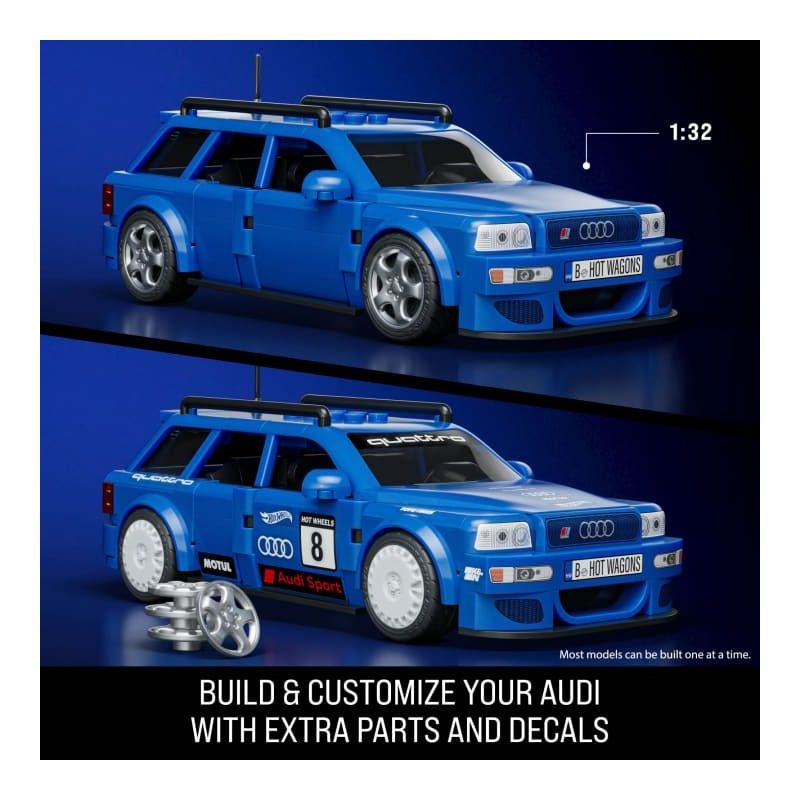 Mattel Brick Shop JGR28 Audi Avant RS2 Xếp hình lắp ráp ghép mô hình Speed ​​Class Hot Wheels Audi RS2 Avant 1:32