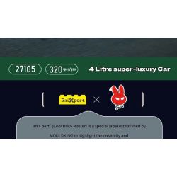 MouldKing 27105 4 Litre Super Luxury Car Xếp hình lắp ráp ghép mô hình Xe cổ điển siêu sang 4 lít