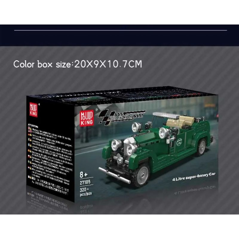 MouldKing 27105 4 Litre Super Luxury Car Xếp hình lắp ráp ghép mô hình Xe cổ điển siêu sang 4 lít