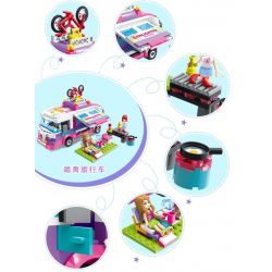 Enlighten 2004 Qman 2004 non  CUỘC DÃ NGOẠI BẰNG XE BUÝT bộ đồ chơi xếp lắp ráp ghép mô hình  CHERRY OUTING TRIP BUS Các Bạn Gái 319 khối