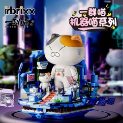 inbrixx 885015 Xếp hình lắp ráp ghép mô hình Một nhóm mèo robot: mèo robot của Hanamaki