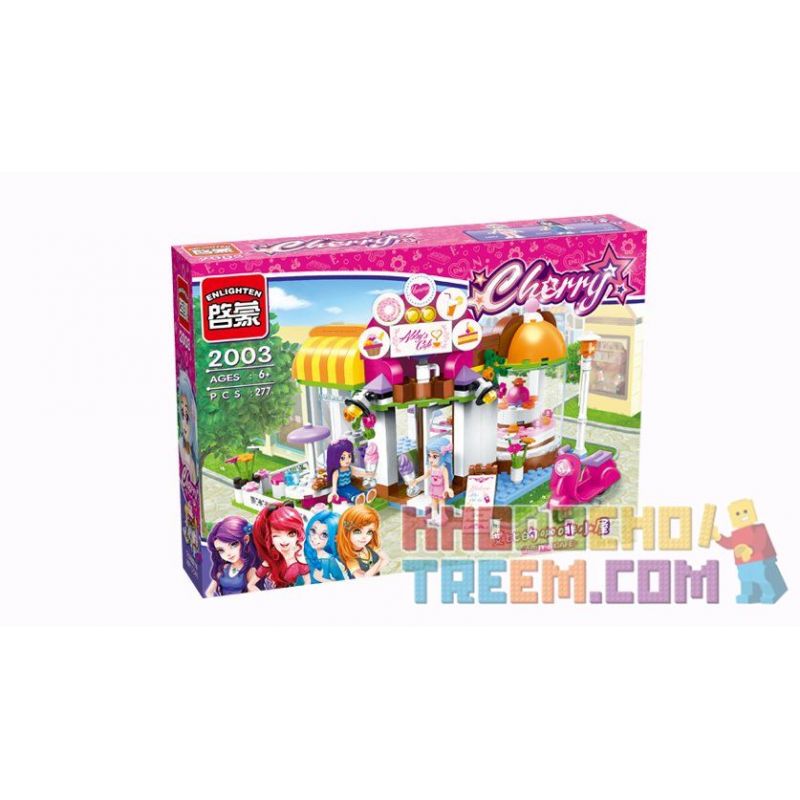 Enlighten 2003 Qman 2003 non  QUÁN CAFE CỦA ABBY bộ đồ chơi xếp lắp ráp ghép mô hình  CHERRY ABBY'S CAFE Các Bạn Gái 277 khối