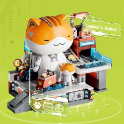 inbrixx 885017 Xếp hình lắp ráp ghép mô hình Một nhóm mèo robot: Mèo robot của Ramen