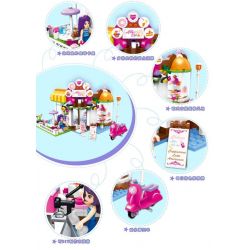 Enlighten 2003 Qman 2003 non  QUÁN CAFE CỦA ABBY bộ đồ chơi xếp lắp ráp ghép mô hình  CHERRY ABBY'S CAFE Các Bạn Gái 277 khối